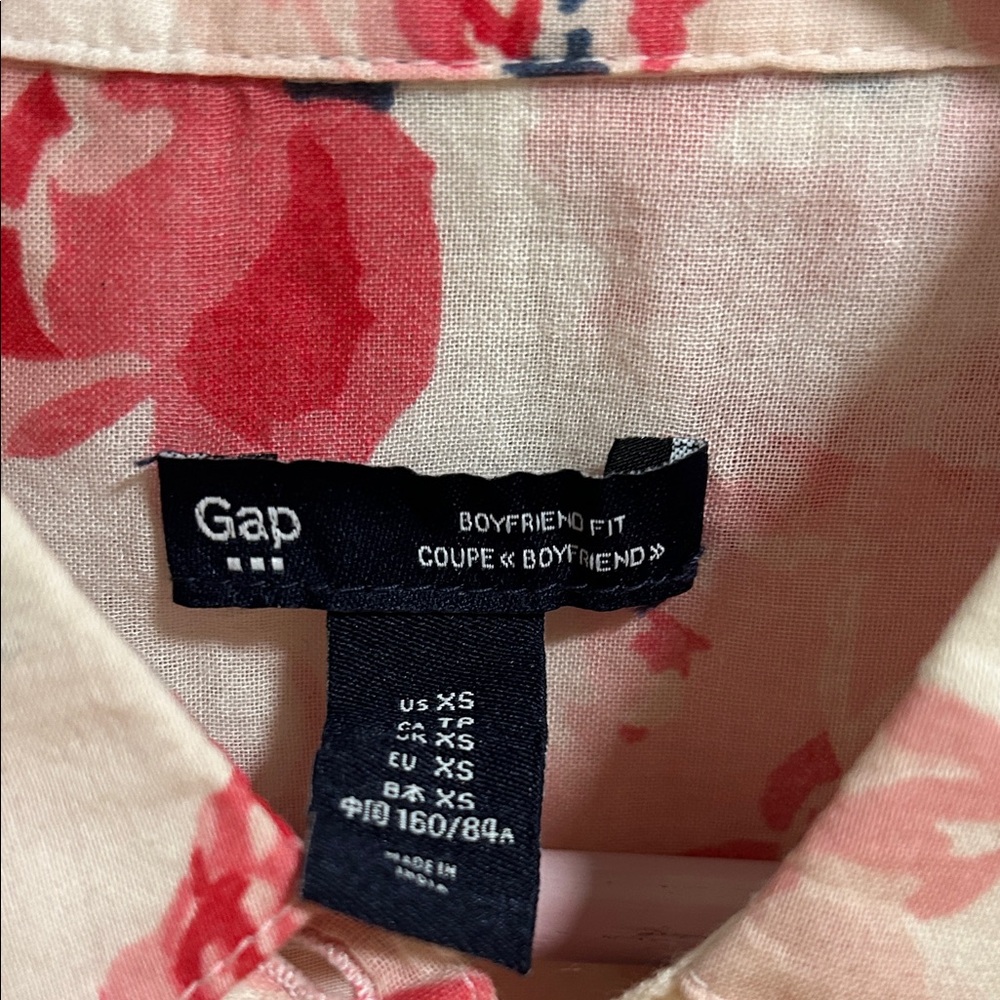 GAP Floral Button-Up Shirt - Pink and Navy - Picture 2 of 6